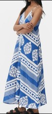 Maxi Sun Dress, Blue & White