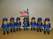 PLAYMOBIL YANKEE SOLDIERS (Job Lot,Northern Figures For US Civil War,Blue)