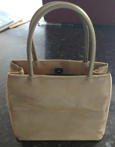 Gold evening silky handbag - gold,