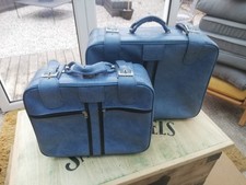 Retro 2x Blue Suit cases Luggage