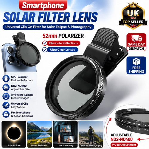 Smartphone lens solar filter - smartphone,