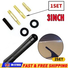 2x Black 3 inch Car Antenna FM