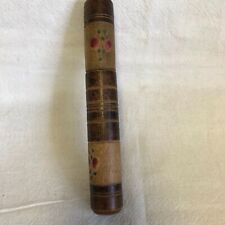 Vintage Wooden Needle Case / Holder Painted Design Includes Needles