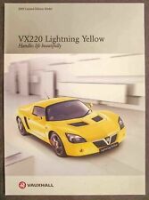 2001 2002 Model Vauxhall VX220 Lightning Yellow Limited Edition Brochure 