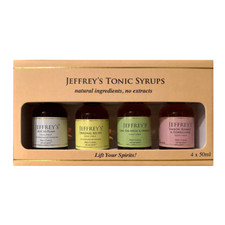 Jeffrey's Tonic Selection of Tonic Syrups 4 Flavours x50ml Bottles BB DATE 08/22
