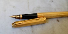 Very Beautiful Pen Fountain PARKER 75 Pl. Gold Barley Corn- Solid 18 Carat