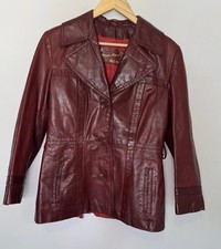VTG 70's Oxblood Leather Jacket Coat Etienne Aigner Classic Downtown Academia