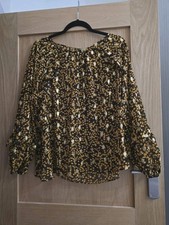 Wallis Blouse Top Black Long Sleeves Top Wallis Summer Top Party Top multicolor 