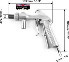 Sand Blasting Gun Kit, Sandblaster Air Feed Blast Gun 4 Ceramic Nozzles (E410)