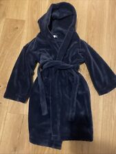 The Little White Company Navy Fleece Dressing Gown Age 7-8 Years