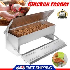 Chicken Chook Feeder Automatic Treadle Poultry Self Opening Ratproof Outdoor UK