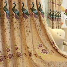 UK STOCK Peacock Embroidery Net Fabric DIY Curtains Pelmets Window Panels Drape