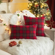 NEW Tartan Check Christmas Cushion Cover Pillow Case Home Decor 16" 18" 20" 24"