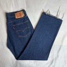 Levi’s 501 Straight Fit Blue Jeans 36 Waist (Measures 34) 29 Leg (Cut Off) 
