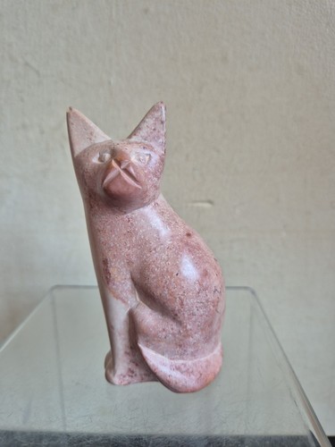 Soapstone carving cat - carving, as