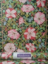 X2 1970s Vintage SANDERSON wallpaper Ivy Botanical Mcm 60s trellis flower floral