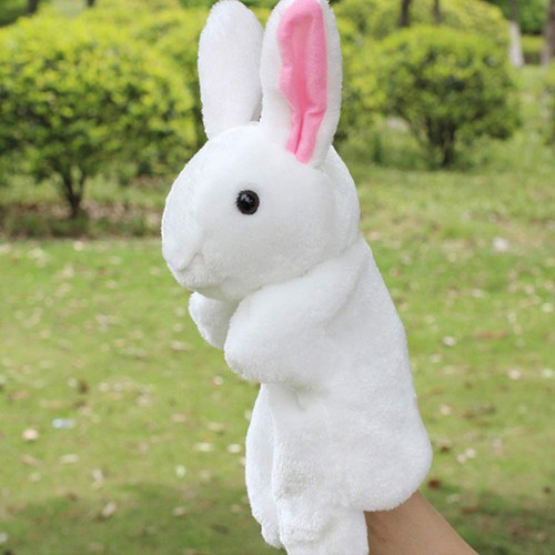 White hand puppet plush - white, toy
