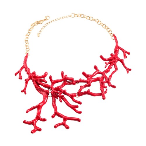 Red coral pendant collarbone - pendant,