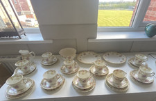 Antique Sutherland Art China 10 x Teacups, saucers, small plates, Sugar, Milk