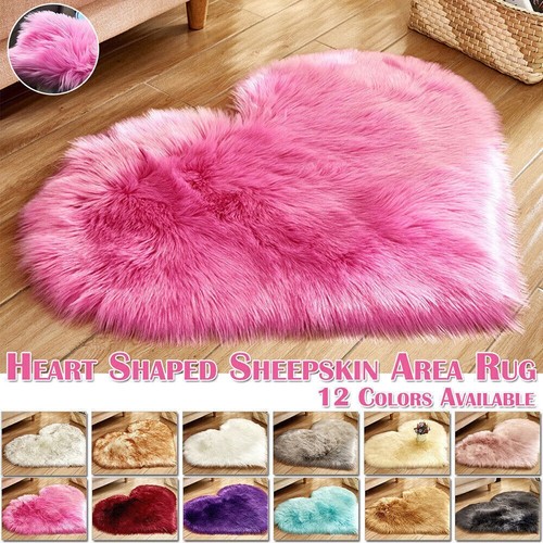 Love heart fluffy rugs - love,