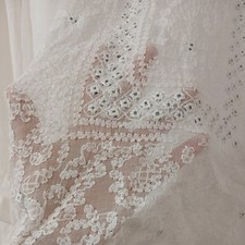 White Chikankari Georgette Multani suit  2pcs handmade inner attached new L size