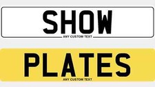2D Standard Printed Show Plate Front & Rear  | Custom UK Car Reg Number Plates