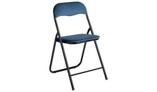 Nyla Velvet Folding Dining Chair - Blue