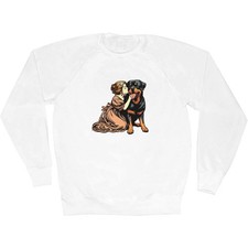'Girl With Rottweiler Puppy' Adult Sweatshirt / Sweater / Jumper (SW050869)