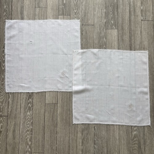 Vintage pair large linen - pair, of
