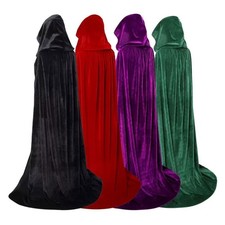 Hooded Velvet Cloak Cape Robe