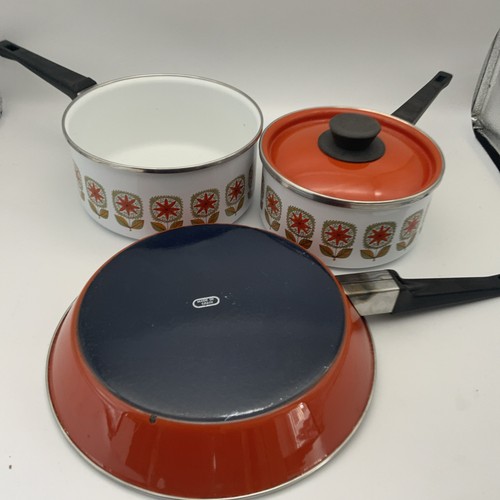 Vintage pan set orange - orange, 1970s