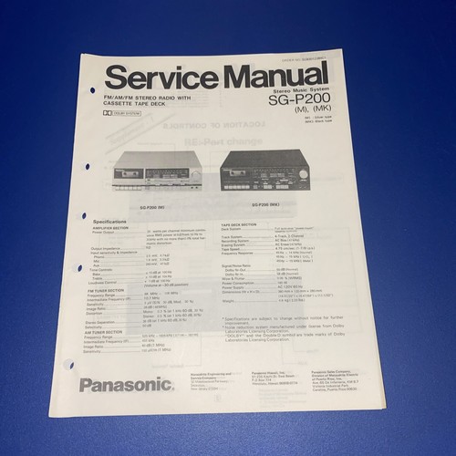 Panasonic service manual - service,