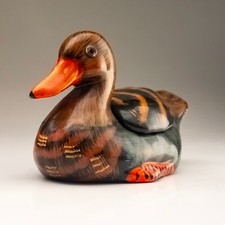 Hand Painted Pottery Duck