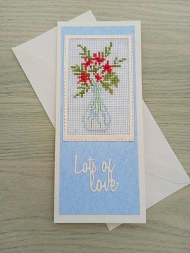 Handmade cross stitch floral - handmade,