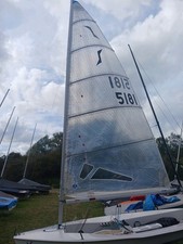 SOLO DINGHY MAINSAIL by North in technora with battens and long bag, VGC  USED