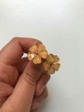 Womens Primark Costume Jewellery Cute Chunky Floral Mounted Stud Earrings Pairs