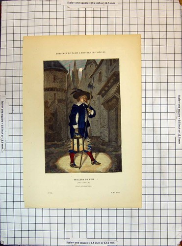 Old antique print - antique, costumes