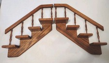 2 Vtg Wooden Staircase Wall
