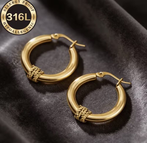 Gold hoop earrings - 9,