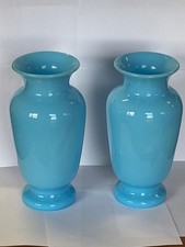 Pair of 19th Blue Opaline