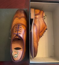 Loake lifestyle formal shoes, style Pangbourne, Brown with purple detailing. 