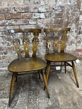 Pair Ercol Dining Chairs Fleur