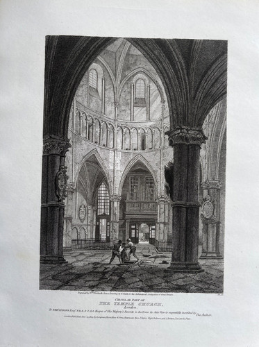 1805 antique print temple - 1805,