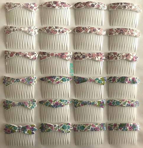 Slides hair combs - white, pink