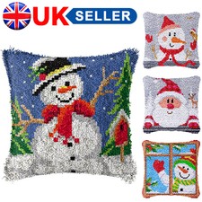 DIY Latch Hooking Rug Kit Christmas Embroidery Latch Hook Cushion Pillow Cover**
