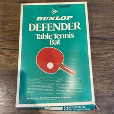 Dunlop Defender Table Tennis Bat, Original Box Vintage 