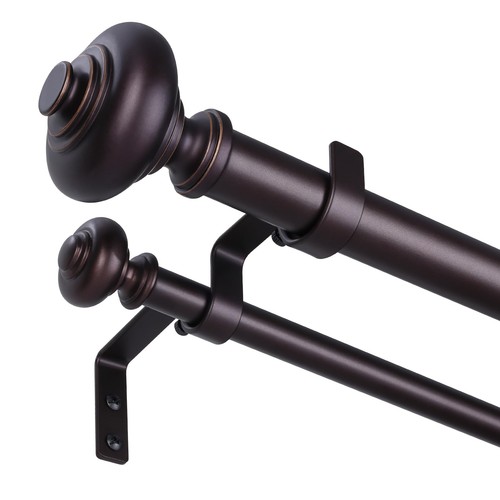 Bronze double curtain rods - bronze,