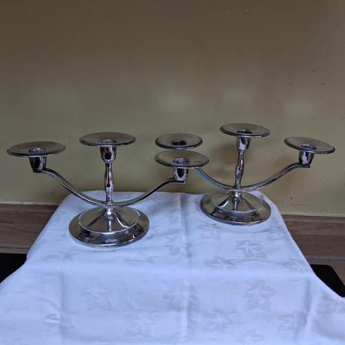 Pair three sconce silver - pair,