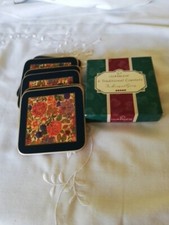 CLOVERLEAF 6 Traditional  Chrysanthemum Floral COASTERS Boxed 