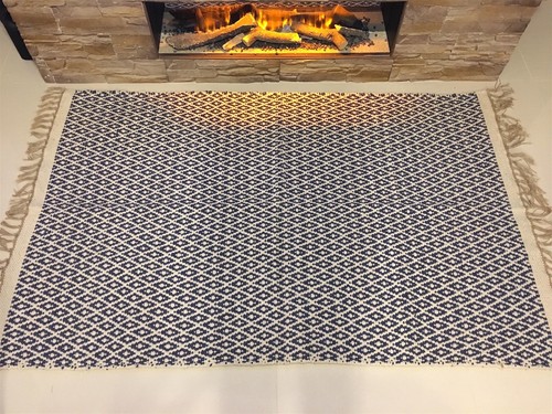 Denim blue geometric handmade - denim,